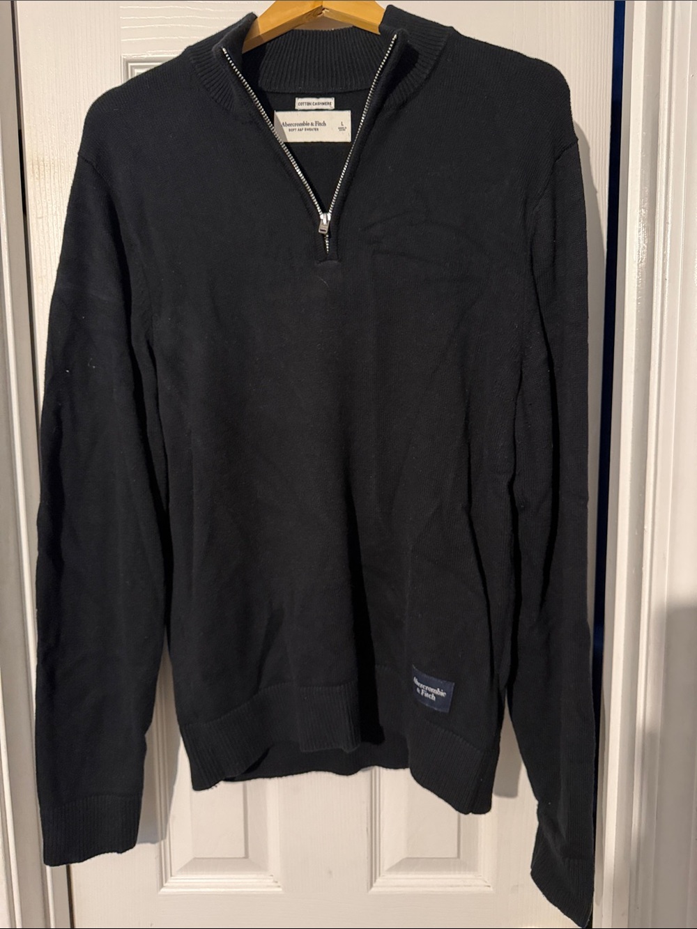 Abercrombie & Fitch Black Half-Zip Knit Pullover